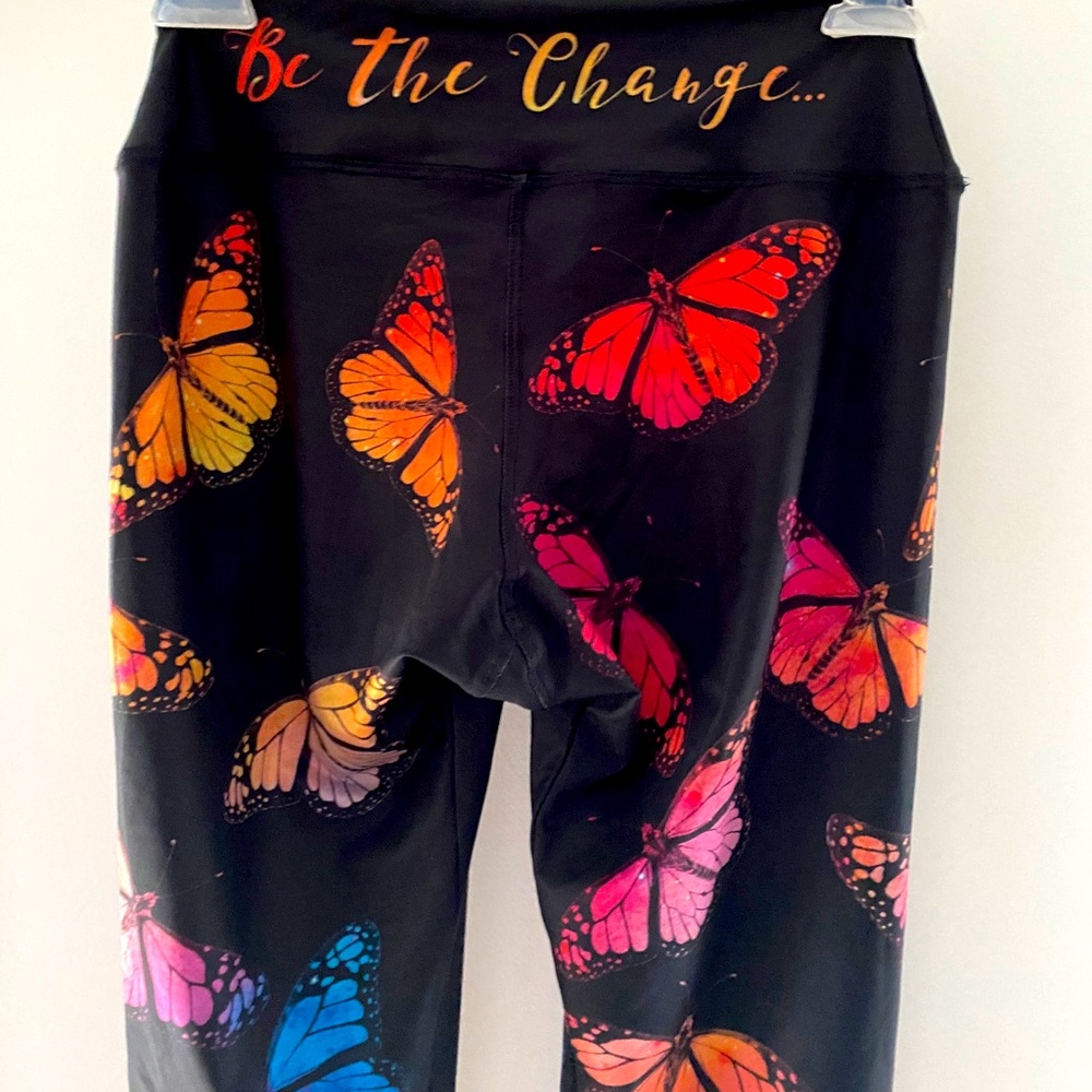 Yoganastix Butterflies leggings stretch yoga NWT M - Picture 7 of 11